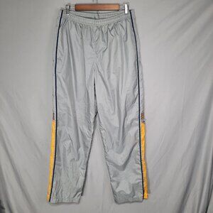 Vintage Adidas Track Pants Mens Size Large Gray Yellow Windbreaker Jogging Y2K